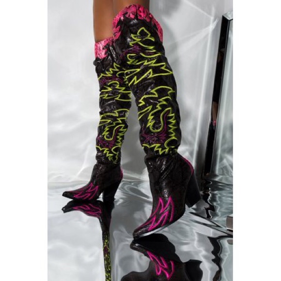 Shoes - Multicolored Cow Girl Boots